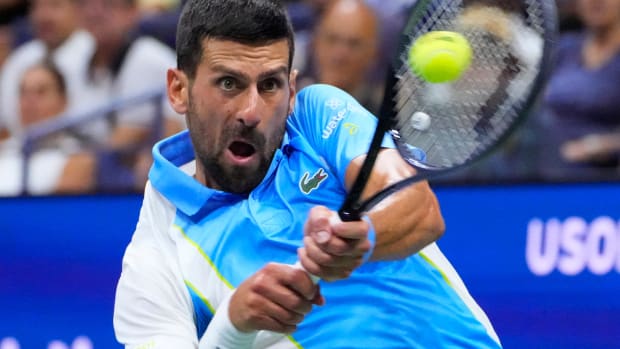 Novak Djokovic in the 2023 U.S. Open tennis tournament.